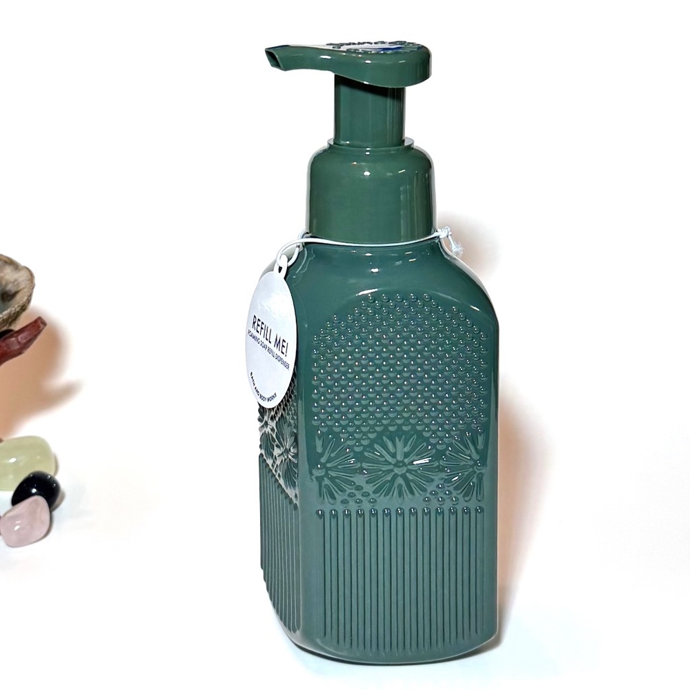 Holiday GREEN FLORAL Foaming Hand Soap Dispenser